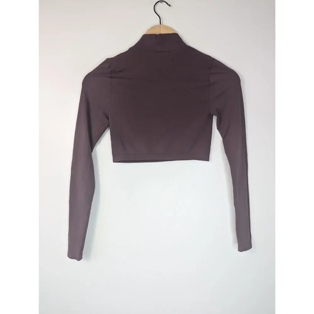 Free People Intimately Free Super Crop Seamless Long Sleeve Mock Neck Top